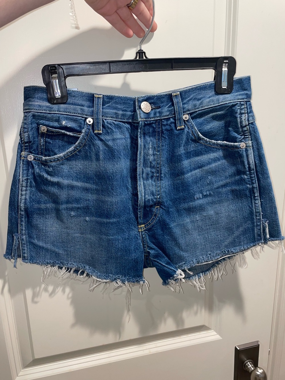 AMO Blue Denim Loverboy Cutoff Shorts